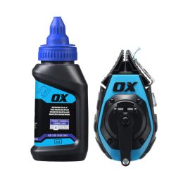 OX Tools Cordeau traceur fin avec recharge bleu 15m (P630702)