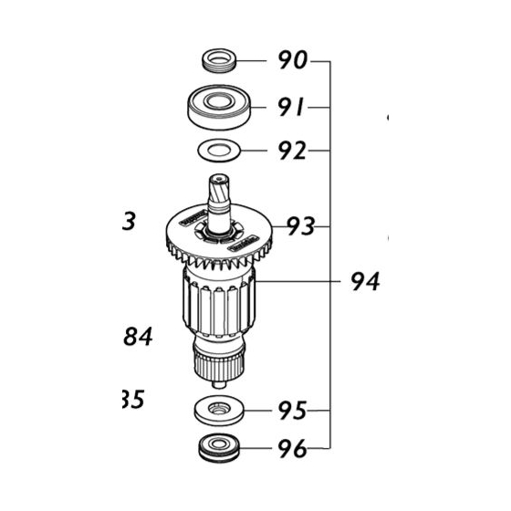 Makita 515544-2 Induit complet pour burineur HM1512 & HM1511