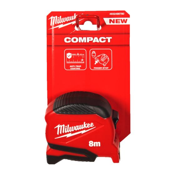 Milwaukee Mètre à ruban 8m professionnelle compacte Gen 2 (4932498780)