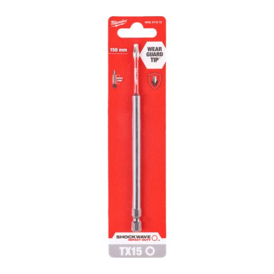 Milwaukee Embout Torx 15 de Vissage Shockwave 150mm (4932471572)