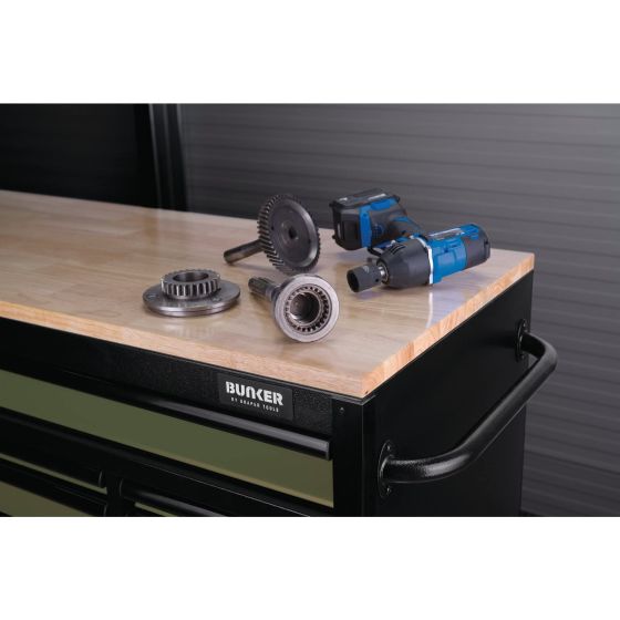 Bunker Servante d'atelier 142cm à 10 tiroirs Vert (D08236)