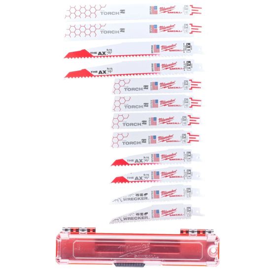 Milwaukee Coffret de 12 lames Scie Sabre Universelles Sawzall (49222229)