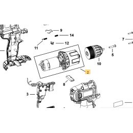 Black&Decker Ensemble moteur & boite de vitesse pour perceuse KFBCD701, 	BCD700(N703544)