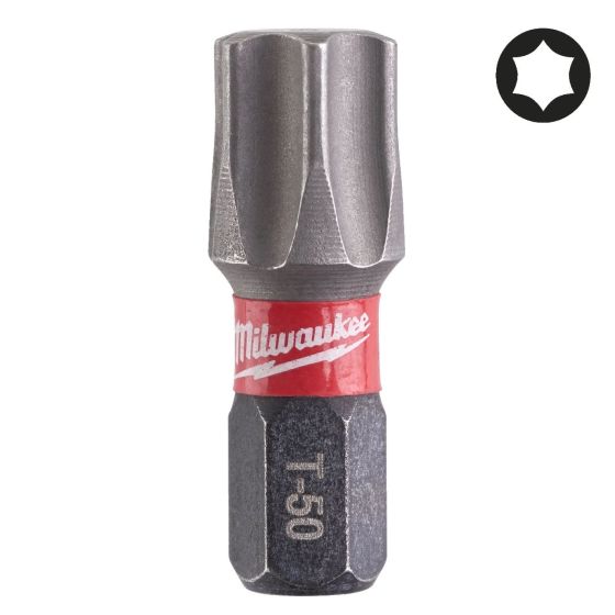 Milwaukee x2 Embouts TX50 25mm de Vissage Shockwave (4932430891)