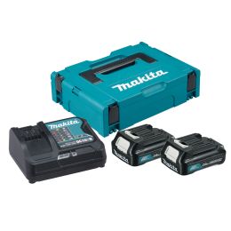 Makita Pack Énergie 12V CXT 2Ah (2 batteries BL1021B + 1 chargeur DC10SA) avec coffret MAK-PAC (197658-5)
