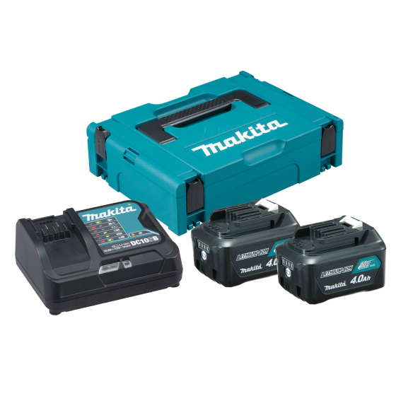 Makita Pack Énergie 12V CXT 4Ah (2 batteries BL1041B + 1 chargeur DC10SA) avec coffret MAK-PAC (197641-2)