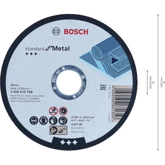 Bosch x100 Disques à tronçonner métal ø125x1mm (061599765G)