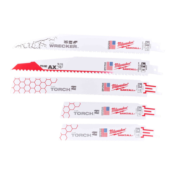 Milwaukee jeu de lames Scie Sabre Universelles Sawzall 5 pièces (49222205)