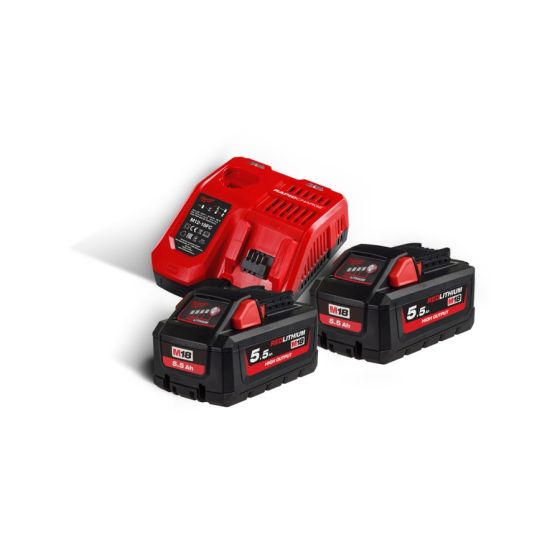 Milwaukee M18 HNRG-552 Batterie 18V 5.5Ah High Output M18HB5.5 + 1 Batterie M12B2 12V 3.0Ah Offerte (4933464713)