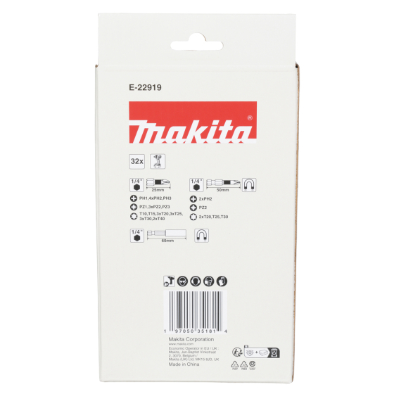 Makita Coffret d'embouts vissage Impact Black 32pcs E-22919