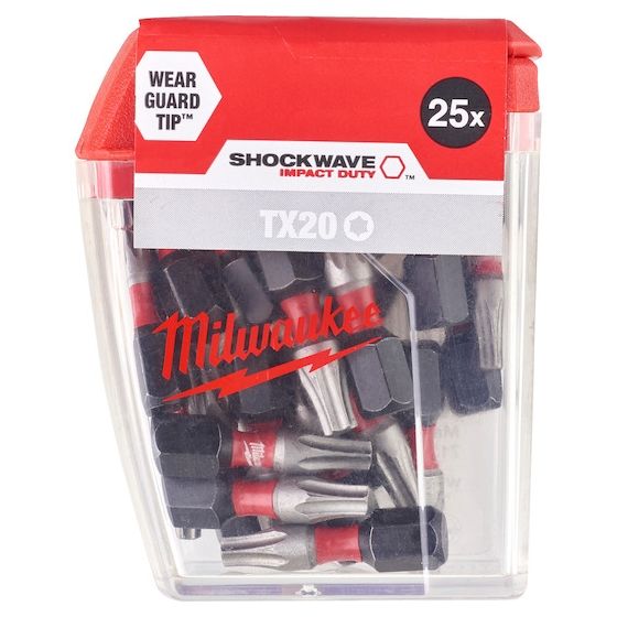 Milwaukee x25 Embouts Torx 20 de Vissage Shockwave 25mm (4932430875)