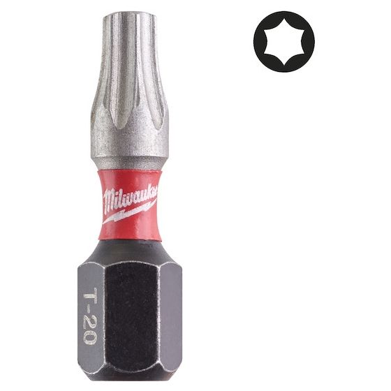 Milwaukee x25 Embouts Torx 20 de Vissage Shockwave 25mm (4932430875)