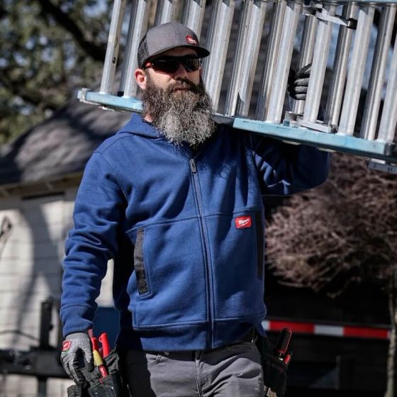 Milwaukee Sweat à capuche de travail zippé Bleu Gridiron (S/M/L/XL/XXL)