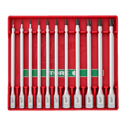 Milwaukee Set de 11 douilles embouts torx longs pour cliquet 1/4" & 3/8" (4932500431)