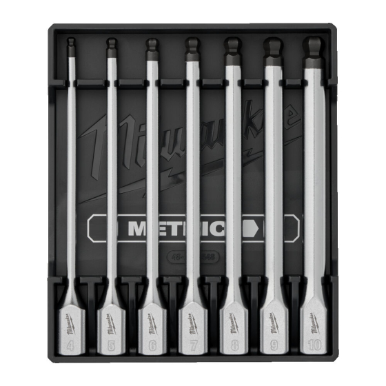 Milwaukee Set de 7 douilles embouts Hexagonaux sphérique longs pour cliquet 3/8" (4932500436)