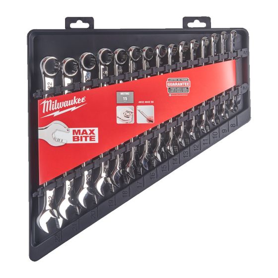 Milwaukee Set de 15 clés plates mixtes Max Bite (4932464258)