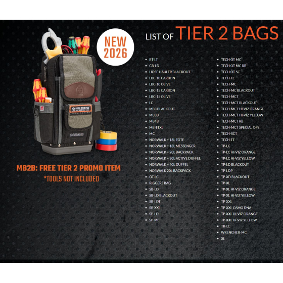 Veto Pro Pac MB2B Promotion de printemps 2026 (Catégorie 2)