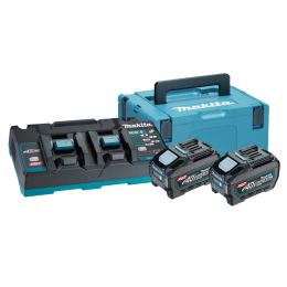 Makita Pack Énergie 40V XGT Lithium-Ion 2 batteries BL4040 + 1 chargeur DC40RB en coffret MAKPAC (191U13-9)