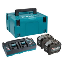 Makita Pack Énergie 40V XGT Lithium-Ion 2 batteries BL4080F + 1 chargeur DC40RB en coffret MAKPAC (191Y97-1)