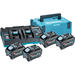 Makita Pack Énergie 40V XGT Lithium-Ion 2 batteries BL4050F + 1 chargeur DC40RB en coffret MAKPAC (191U42-2)