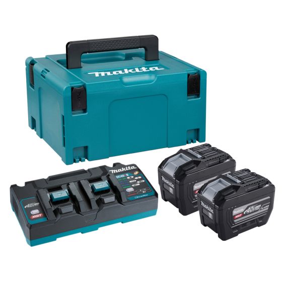 Makita Pack Énergie 40V XGT 8.0Ah 2 batteries BL4080H + 1 chargeur double DC40RB (EUAPSKGPE2J)
