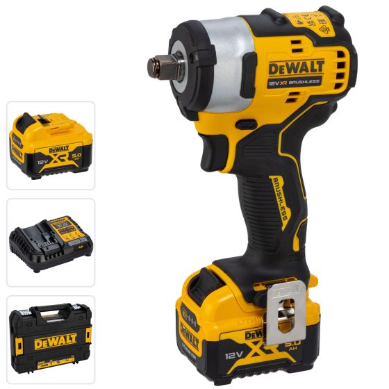 DeWalt DCF901P1-QW Boulonneuse à Choc 1/2" 330Nm 12V XR Brushless 1x5.0Ah avec coffret TSTAK