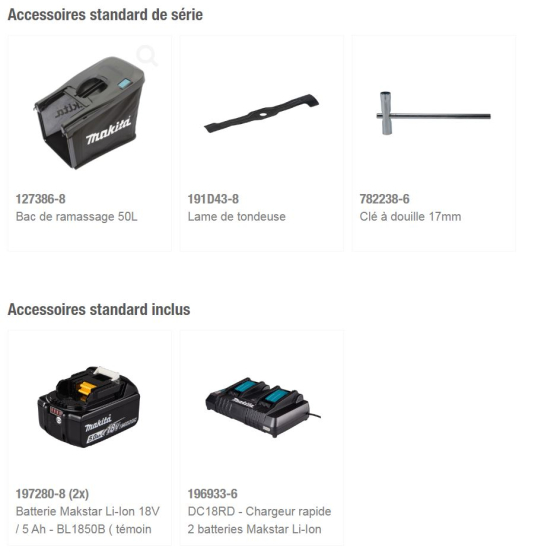 Makita DLM432PT2 Tondeuse à gazon 43cm 36V LXT 2x5.0Ah