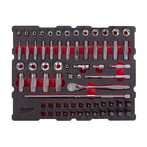 Milwaukee Module Packout 68 douilles & cliquet 1/4" (4932501867)