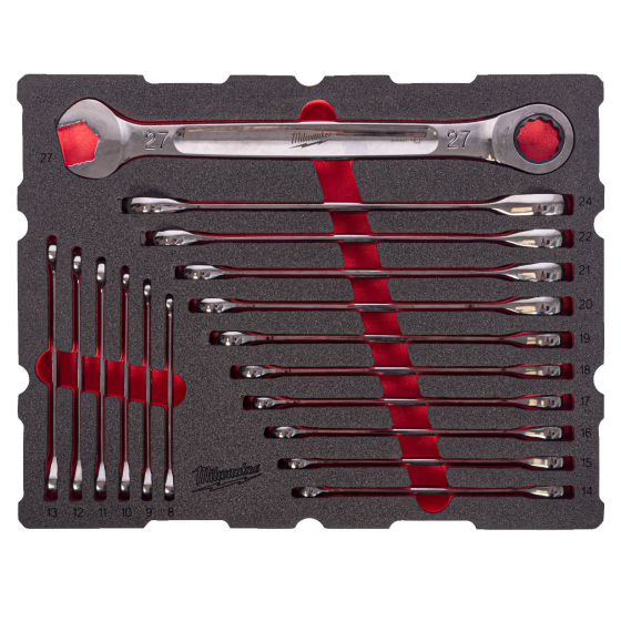 Milwaukee Module Packout 17 clés à cliquet (4932501872)