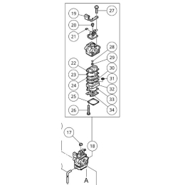 Hikoki Carburateur complet pour souffleur thermique RB27EAP, RB27EA, RB27E, TRB27EA, TRB27EP, TRB27EAP (6601487)