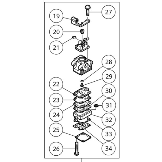 Hikoki Carburateur complet pour souffleur thermique RB27EAP, RB27EA, RB27E, TRB27EA, TRB27EP, TRB27EAP (6601487)