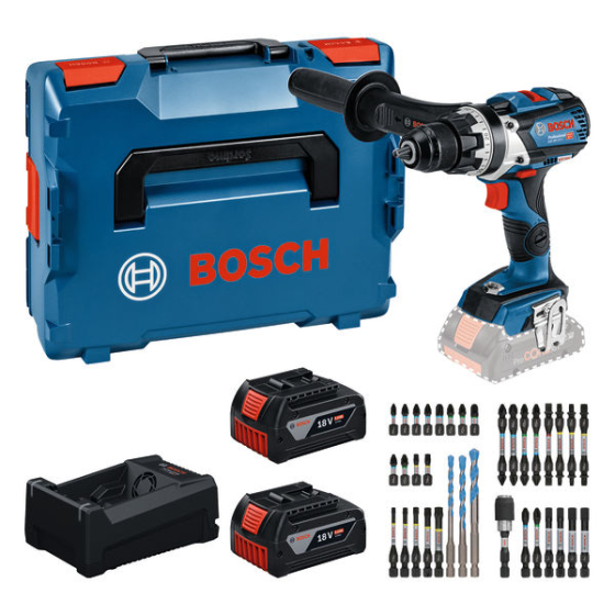 Bosch GSR 18V-110 C Perceuse, Visseuse 18V 2x5.0Ah avec coffret L-Boxx (0615A500E3)