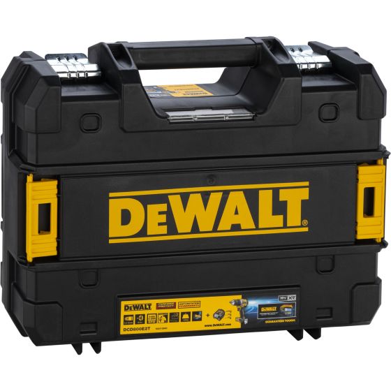 DeWalt DCD800E2T-QW Perceuse, Visseuse 18V XRP 2x1.7Ah POWERSTACK avec coffret T-STAK