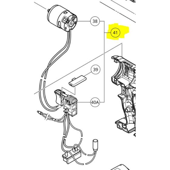 Hikoki - Hitachi Moteur 18V avec interrupteur pour perceuse DV18DGAL (371340)