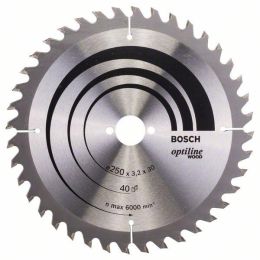 Bosch Pro Lame bois de scie circulaire 250 x 30 x 3,2 mm 40Dts (2608640728)