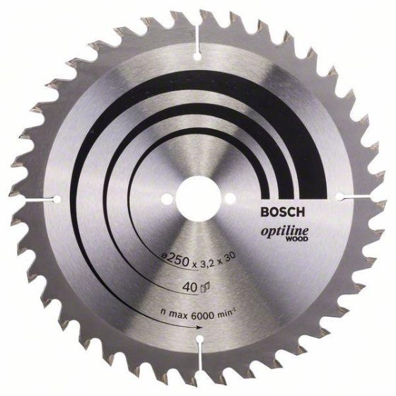 Bosch Pro Lame bois de scie circulaire 250 x 30 x 3,2 mm 40Dts (2608640728)
