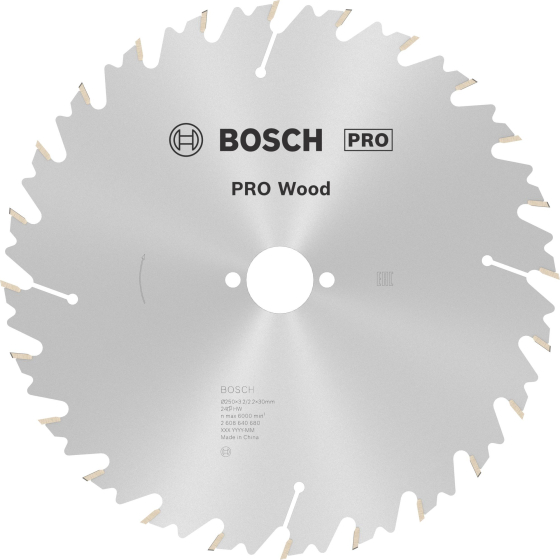 Bosch Pro Lame bois de scie circulaire 250 x 30 x 3,2 mm 24Dts (2608640680)