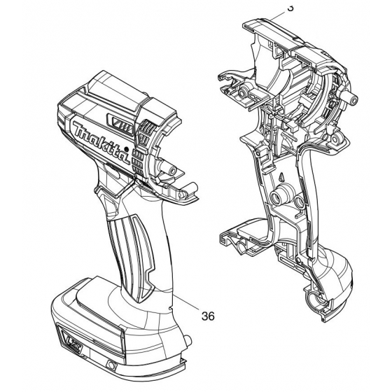 Makita 183B63-4 Carter Machine de DTD152