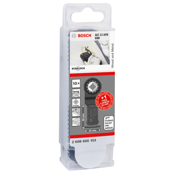 Bosch Lot de 10 Lames Starlock Bois AIZ 32 APB (2608666153)