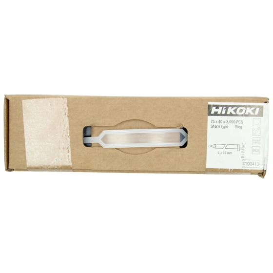 Hikoki Clous de charpente 65mm 2.8mm 34° cranté Inox (3000pcs) (4100413)