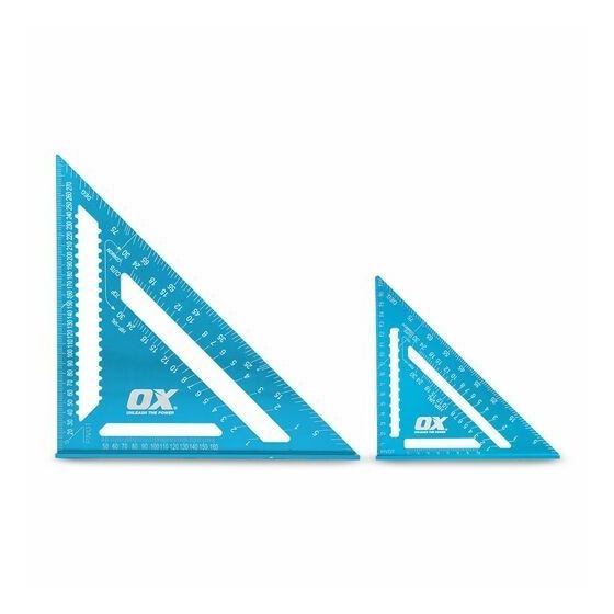 OX Pro Jeu de 2 Équerres de charpentier en aluminium 180mm & 300mm (OX-P634701)