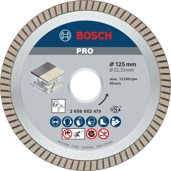 Bosch Disques à tronçonner ø125mm diamantés Best for Ceramic Extra Clean Turbo (2608602479)