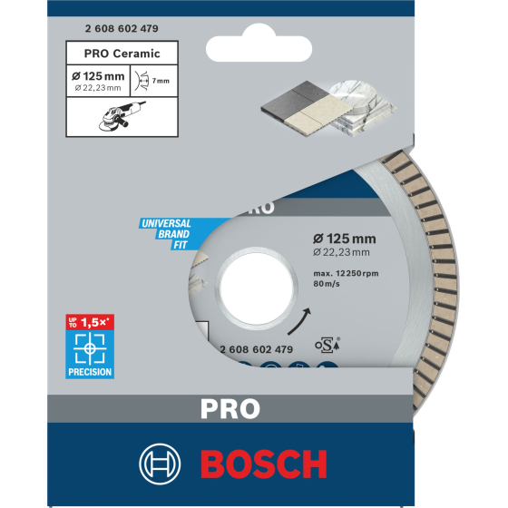 Bosch Disques à tronçonner ø125mm diamantés Best for Ceramic Extra Clean Turbo (2608602479)