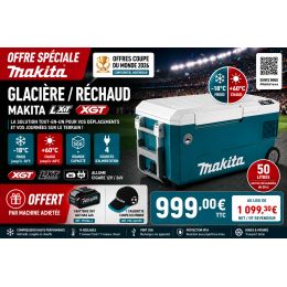 Makita CW002GZ01 Glacière & réchaud 50L XGT 40V & LXT 18V 1x4.0A (OP COUPE DU MONDE)