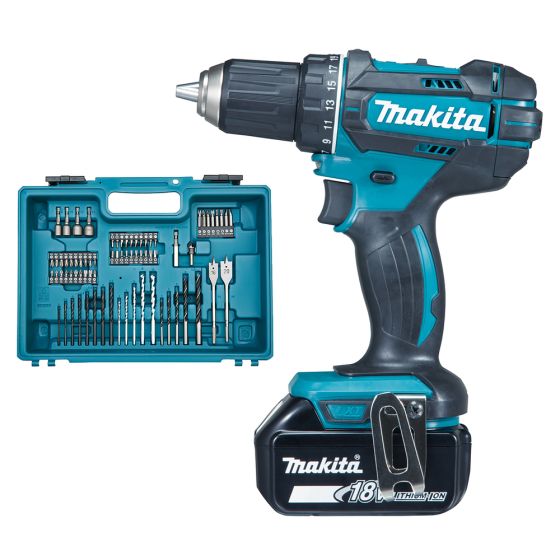 Makita DDF482RFX1 Perceuse, Visseuse 18V LXT Li-Ion 1x3.0Ah avec kit d'accessoires