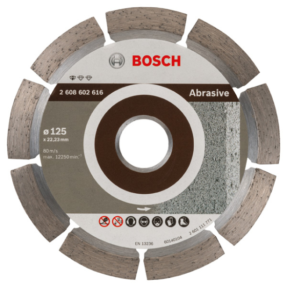 Disque diamant Bosch Standard for Abrasive Ø125 mm pour matériaux abrasifs (2608602616)