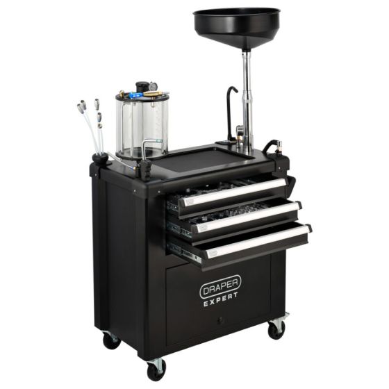 Draper Chariot de récupération d'huile avec système d'aspiration 100L (D30205)
