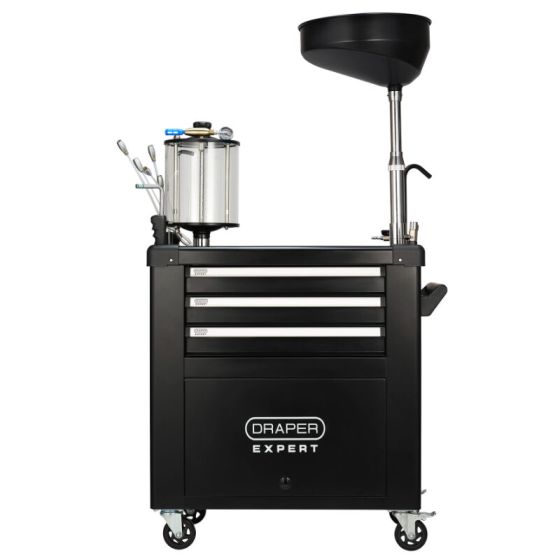 Draper Chariot de récupération d'huile avec système d'aspiration 100L (D30205)