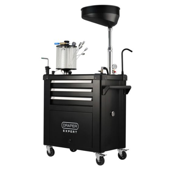 Draper Chariot de récupération d'huile avec système d'aspiration 100L (D30205)