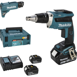 Makita Visseuse automatique à placo DFS452TJX2 18V LXT - 2 batteries 5,0 Ah + chargeur de vis en bande